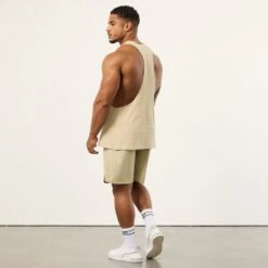 Vanquish Bodybuilding Vintage Khaki Tank Top -Vanquish Fitness Sales VQFit MensSSE commerce6336