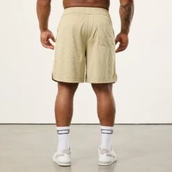 Vanquish Bodybuilding Vintage Khaki Mesh Shorts -Vanquish Fitness Sales VQFit MensSSE commerce6371