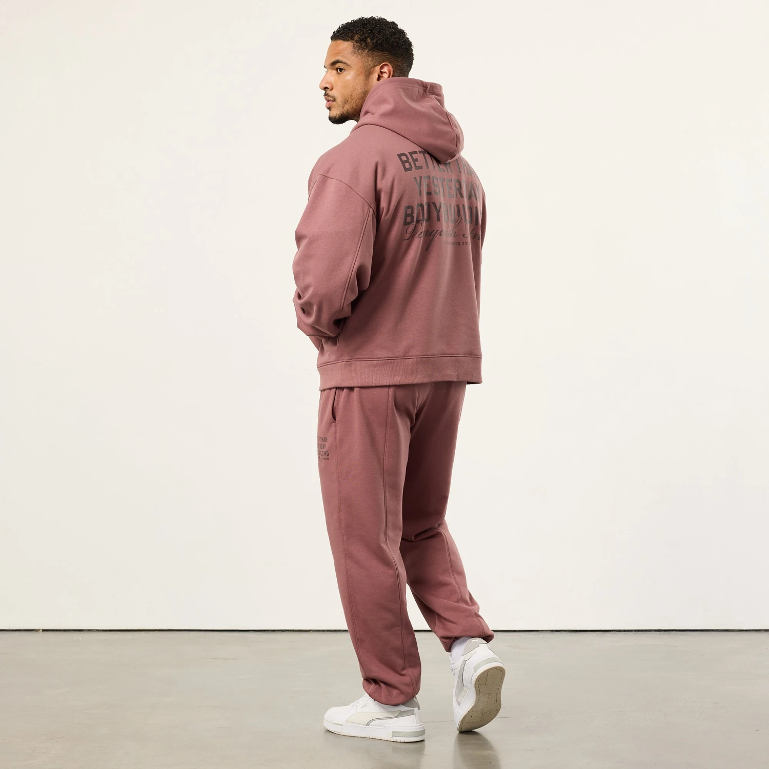 Vanquish Bodybuilding Dark Mauve Boxy Oversized Pullover Hoodie 3 Vanquish Bodybuilding Dark Mauve Boxy Oversized Pullover Hoodie - Image 3