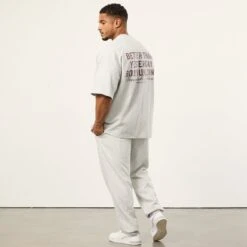 Vanquish Bodybuilding Oat Marl Boxy Oversized T Shirt -Vanquish Fitness Sales VQFit MensSSE commerce6577