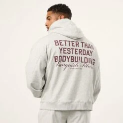 Vanquish Bodybuilding Oat Marl Boxy Oversized Pullover Hoodie -Vanquish Fitness Sales VQFit MensSSE commerce6635