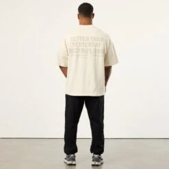 Vanquish Bodybuilding Vintage White Boxy Oversized T Shirt -Vanquish Fitness Sales VQFit MensSSE commerce6753