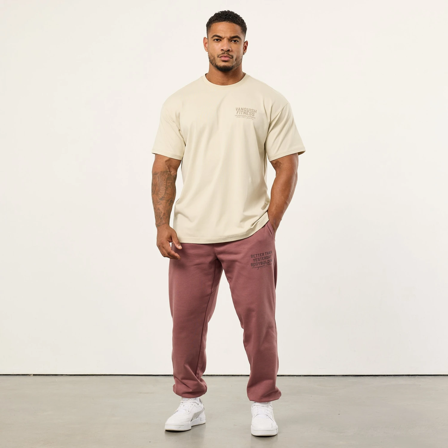 Vanquish TSP Unconquerable Strength Vintage White Oversized T Shirt 2 Vanquish TSP Unconquerable Strength Vintage White Oversized T Shirt - Image 2