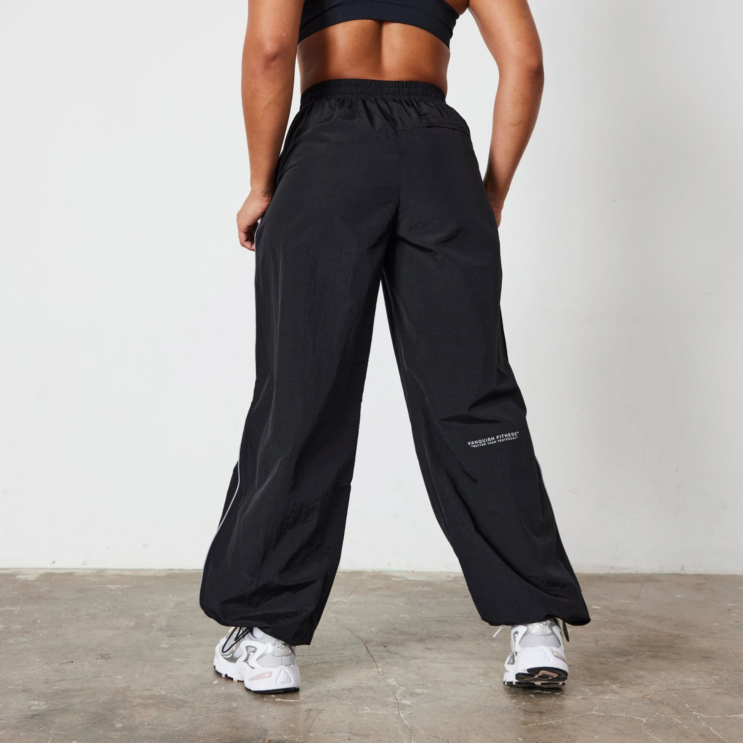 Vanquish Black Racing Wide Leg Track Pants 3 Vanquish Black Racing Wide Leg Track Pants - Image 3