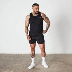 Vanquish Essential Black Reflective Performance 4" Shorts -Vanquish Fitness Sales VQ BlackFriday23 6639