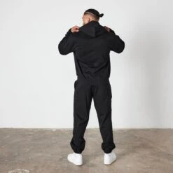 Vanquish Essential Black Oversized Full Zip Hoodie -Vanquish Fitness Sales VQ BlackFriday23 6853