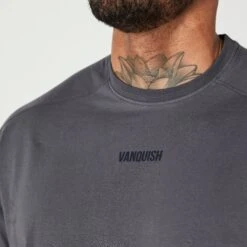 Vanquish Essential Denim Blue Oversized T Shirt -Vanquish Fitness Sales VQ BlackFriday23 7188