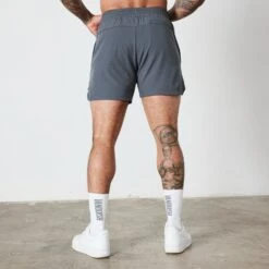 Vanquish Essential Denim Blue Performance 4" Shorts -Vanquish Fitness Sales VQ BlackFriday23 7355