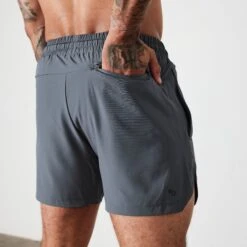 Vanquish Essential Denim Blue Performance 4" Shorts -Vanquish Fitness Sales VQ BlackFriday23 7365