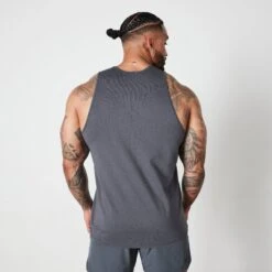 Vanquish Essential Denim Blue Regular Fit Tank Top -Vanquish Fitness Sales VQ BlackFriday23 7477