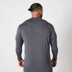 Vanquish Essential Denim Blue Slim Fit Long Sleeve T Shirt 9 Vanquish Essential Denim Blue Slim Fit Long Sleeve T Shirt -Vanquish Fitness Sales VQ BlackFriday23 8435