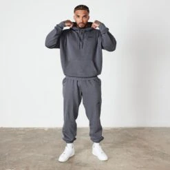 Vanquish Essential Denim Blue Oversized Pullover Hoodie -Vanquish Fitness Sales VQ BlackFriday23 8616