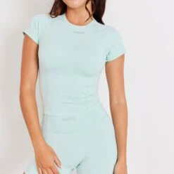 Vanquish Enhance V2 Aqua Midi Cap Sleeve T Shirt