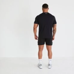Vanquish Essential Black Performance Short Sleeve T Shirt -Vanquish Fitness Sales VQ May Ecom Elton 23156