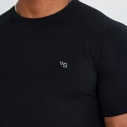 Vanquish Essential Black Performance Short Sleeve T Shirt -Vanquish Fitness Sales VQ May Ecom Elton 23182