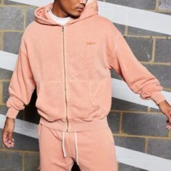 Vanquish Washed Coral Oversized Hoodie 7 Vanquish Washed Coral Oversized Hoodie -Vanquish Fitness Sales VQ WASHED COLLECTION 1290