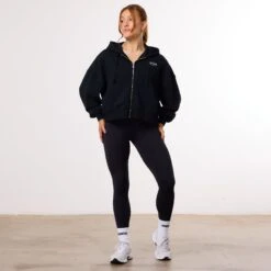 Vanquish Enhance Black Cropped Zip Through Hoodie -Vanquish Fitness Sales WB Summer Sale websize11