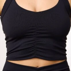 Vanquish Enhance Black Ruched Vest -Vanquish Fitness Sales WB Summer Sale websize127