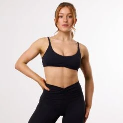 Vanquish Enhance Black Minimal Open Back Bra -Vanquish Fitness Sales WB Summer Sale websize2