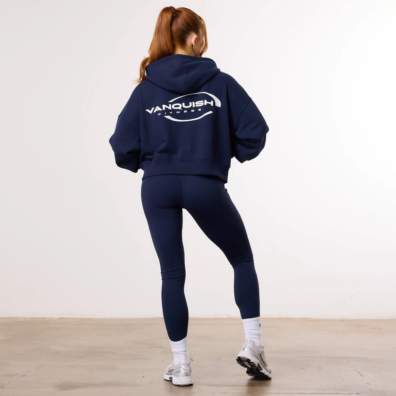 Vanquish Enhance Navy Blue Cropped Zip Through Hoodie 4 Vanquish Enhance Navy Blue Cropped Zip Through Hoodie - Image 4