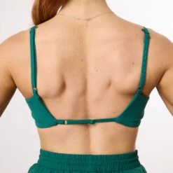 Vanquish Enhance Forest Green Minimal Open Back Bra -Vanquish Fitness Sales WB Summer Sale websize56