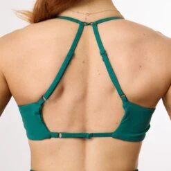 Vanquish Enhance Forest Green Minimal Open Back Bra -Vanquish Fitness Sales WB Summer Sale websize58