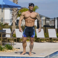 VQ Black And Blue Jeremy Buendia Men's Physique Board Shorts