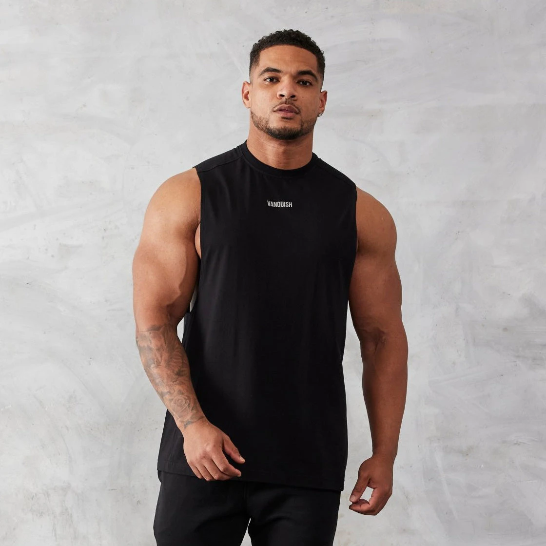Vanquish Essential Black Oversized Sleeveless T Shirt 1 Vanquish Essential Black Oversized Sleeveless T Shirt
