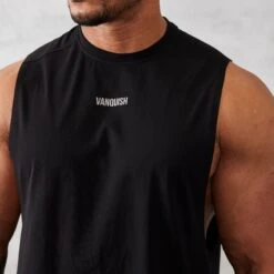 Vanquish Essential Black Oversized Sleeveless T Shirt 7 Vanquish Essential Black Oversized Sleeveless T Shirt -Vanquish Fitness Sales vanquish essential black oversized sleeveless t shirt 991355