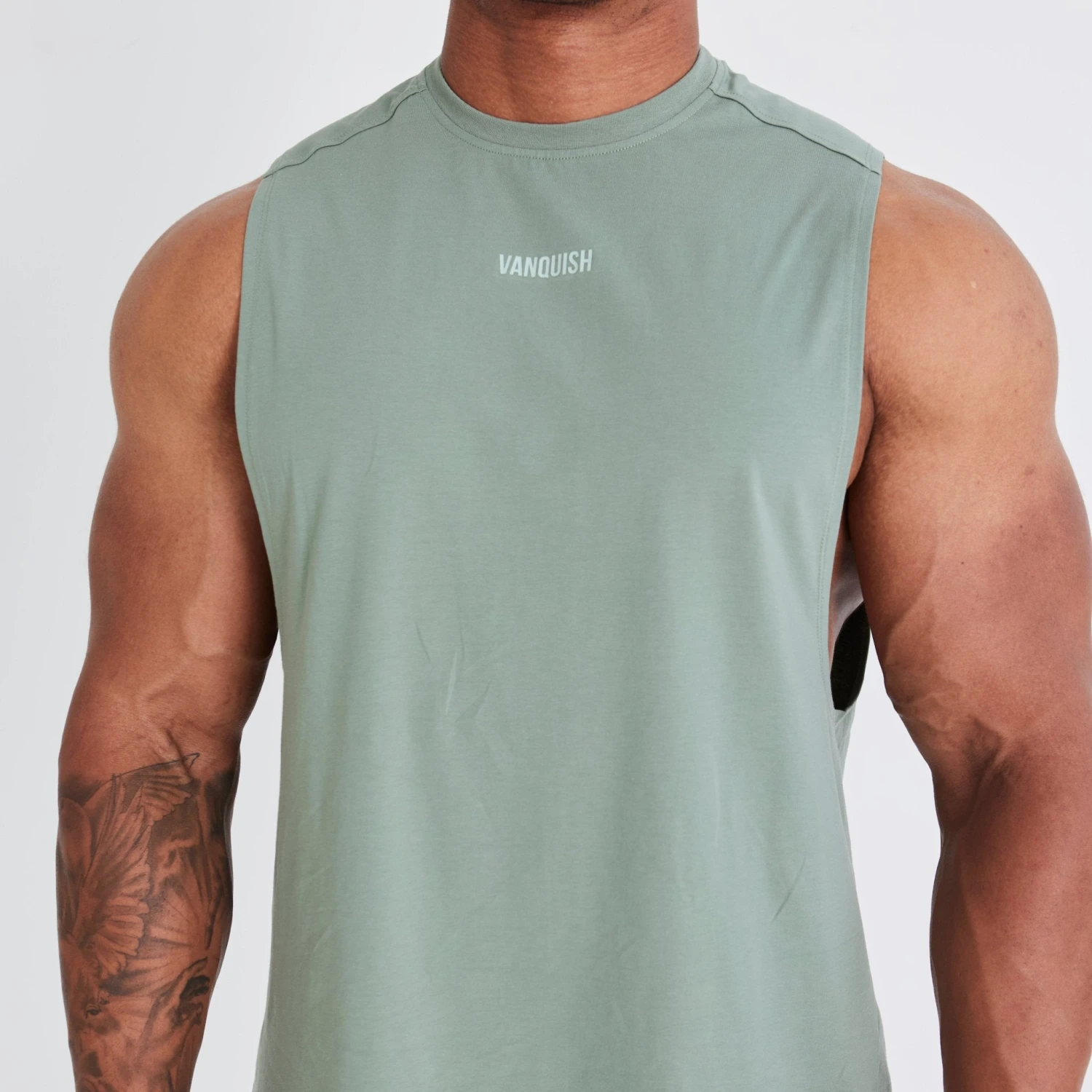 Vanquish Essential Green Oversized Sleeveless T Shirt 1 Vanquish Essential Green Oversized Sleeveless T Shirt