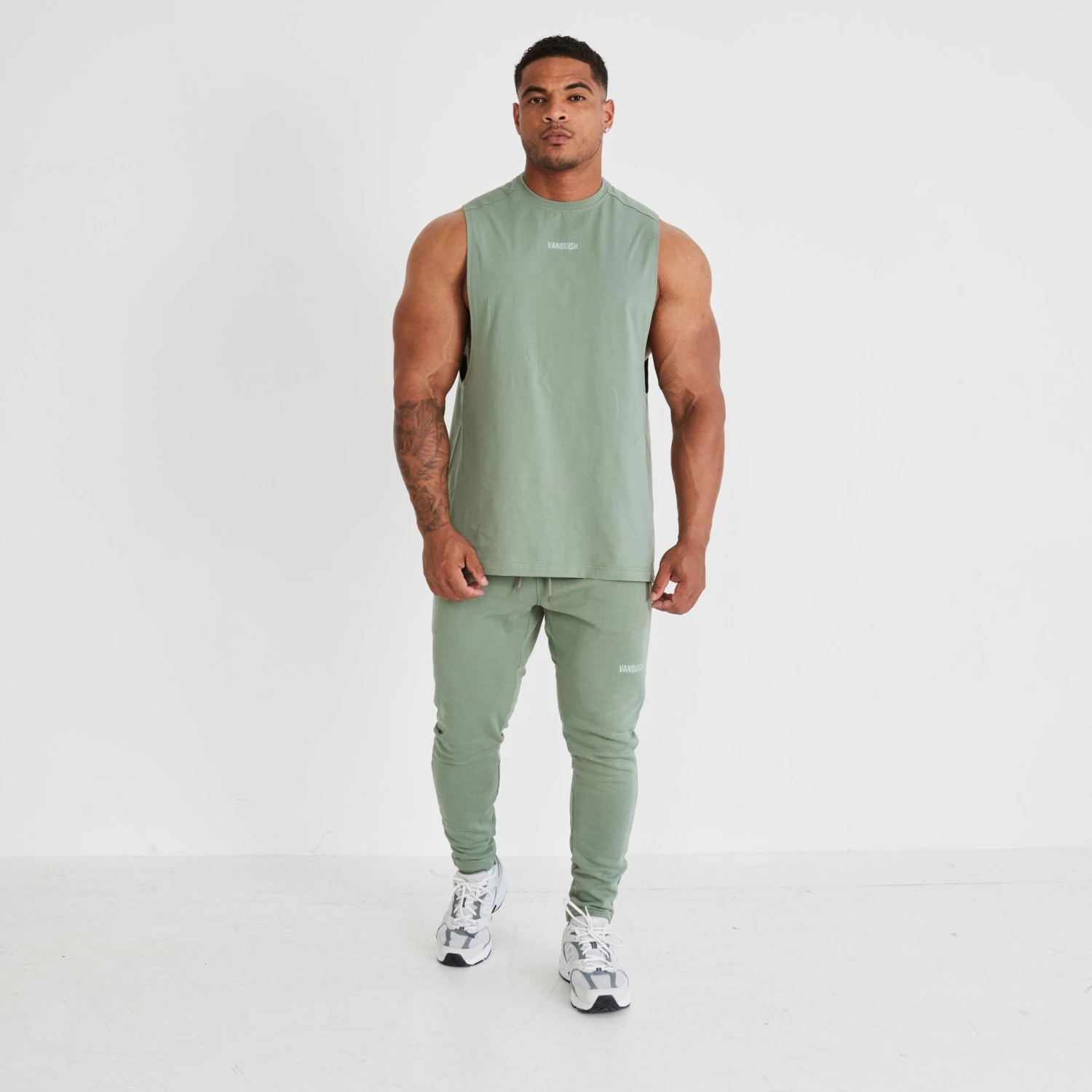 Vanquish Essential Green Oversized Sleeveless T Shirt 2 Vanquish Essential Green Oversized Sleeveless T Shirt - Image 2