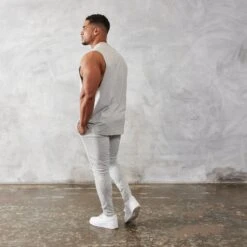 Vanquish Essential Grey Oversized Sleeveless T Shirt -Vanquish Fitness Sales vanquish essential grey oversized sleeveless t shirt 195366