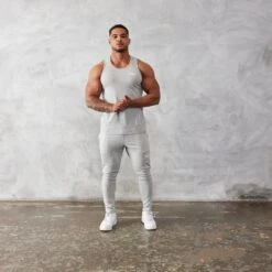 Vanquish Essential Grey Regular Fit Tank Top