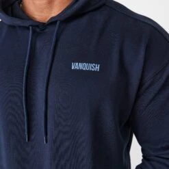 Vanquish Essential Navy Blue Oversized Pullover Hoodie -Vanquish Fitness Sales vanquish essential navy blue oversized pullover hoodie 298475