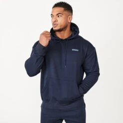 Vanquish Essential Navy Blue Oversized Pullover Hoodie