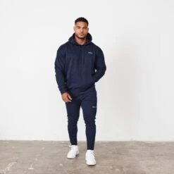 Vanquish Essential Navy Blue Oversized Pullover Hoodie -Vanquish Fitness Sales vanquish essential navy blue oversized pullover hoodie 834695