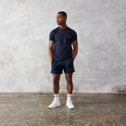 Vanquish Essential Navy Blue Regular Fit Shorts