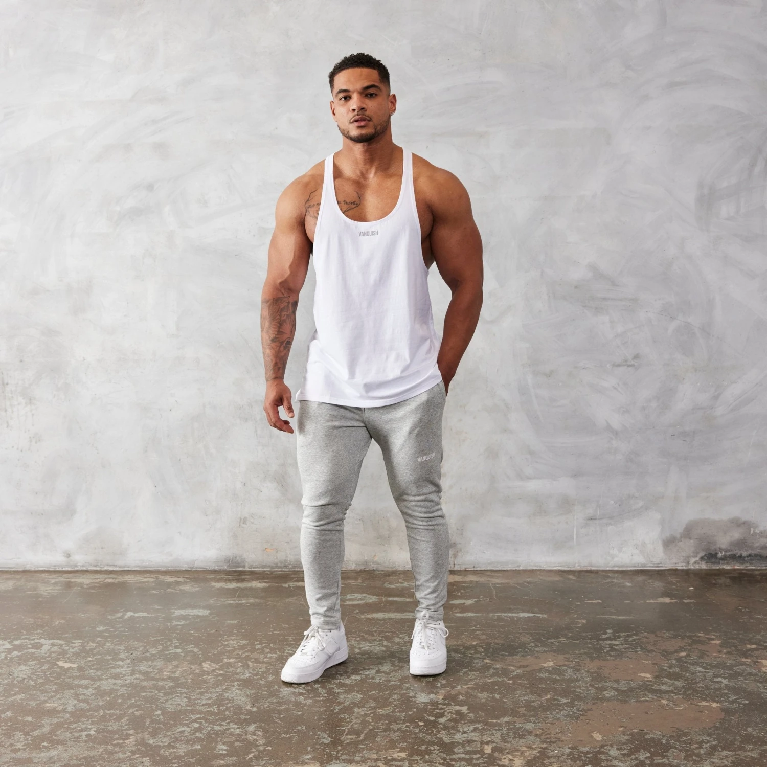 Vanquish Essential White Regular Fit Stringer Vest 1 Vanquish Essential White Regular Fit Stringer Vest
