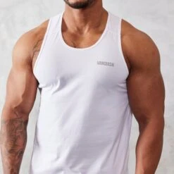 Vanquish Essential White Regular Fit Tank Top -Vanquish Fitness Sales vanquish essential white regular fit tank top 507611