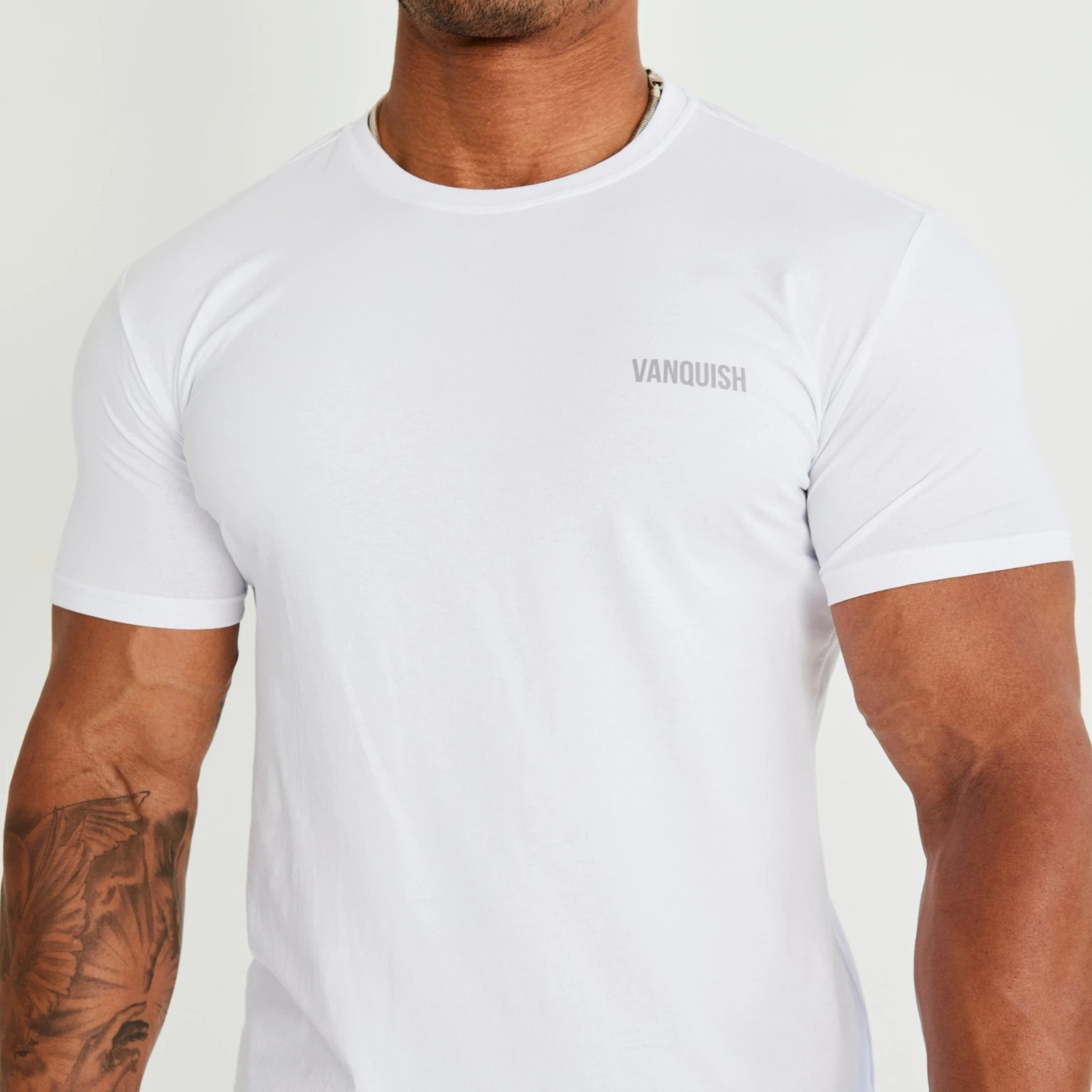 Vanquish Essential White Slim Fit Short Sleeve T Shirt 1 Vanquish Essential White Slim Fit Short Sleeve T Shirt