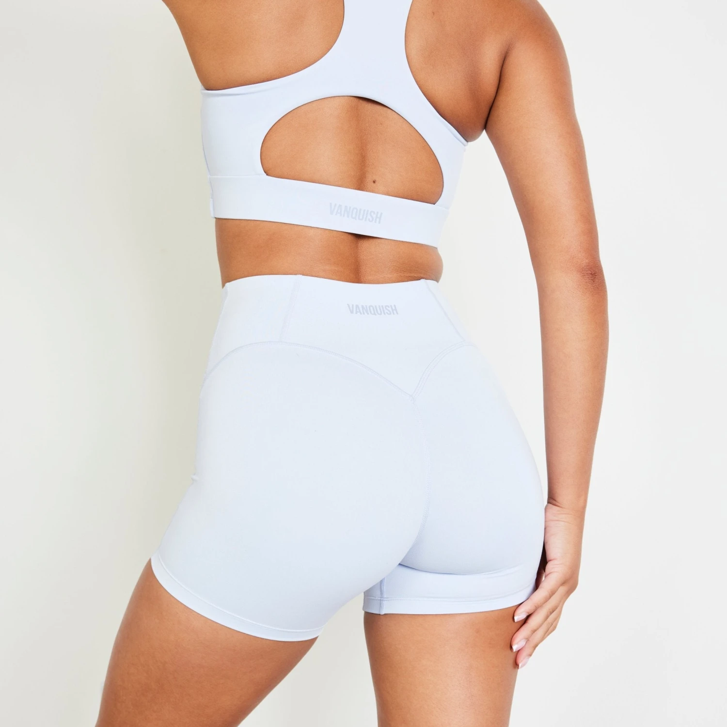 Vanquish Evolve Mineral Blue High Waisted Shorts 3 Vanquish Evolve Mineral Blue High Waisted Shorts - Image 3