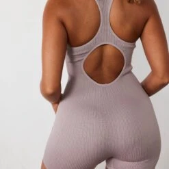 Vanquish Ribbed Seamless Blush Back Keyhole All In One -Vanquish Fitness Sales vanquish ribbed seamless blush back keyhole all in one 831225