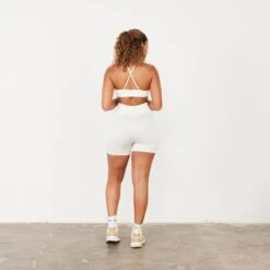 Vanquish Ribbed Seamless Marshmallow Cross Back Low Support Bra -Vanquish Fitness Sales vanquish ribbed seamless marshmallow cross back low support bra 707673