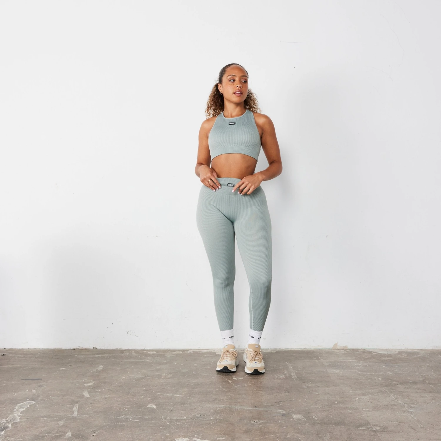 Vanquish Ribbed Seamless Slate Grey Racer Back Bra 2 Vanquish Ribbed Seamless Slate Grey Racer Back Bra - Image 2