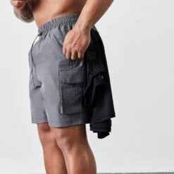 Vanquish Utility V2 Grey Cargo Shorts -Vanquish Fitness Sales vanquish utility v2 grey cargo shorts 487544
